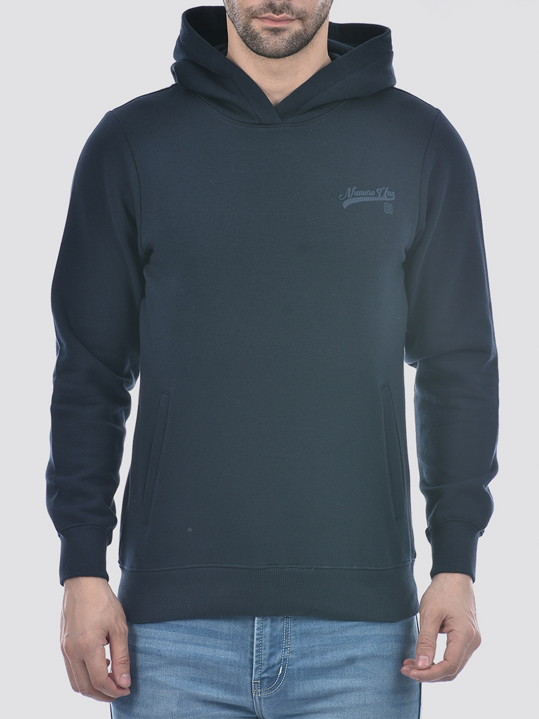 Numero Uno Men Typography Navy Sweat Shirt